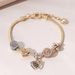 Family Beautiful Love Light Luxury Versatile Bee Peach Heart Pendant Water Diamond Bucket Bead Bracelet_ipsvogv.com