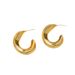 Gold plain ring C-shaped earrings, minimalist and elegant style earrings, 2023 new trendy high-quality jewelry_ipsvogv.com