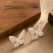Fashionable And Super Fairy Set Diamond Zircon Drip Oil Butterfly For Women With A Sense Of Light Luxury, Sweet Silver_ipsvogv.com
