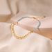 Exotic brass plated K real gold tassel pendant niche anklet light blue crystal elegant temperament anklet_ipsvogv.com