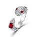 Light luxury personality snake bone ring female S925 silver inlaid cultivated emerald index finger snake ring ring _ipsvogv.com