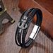 Men's Jewelry Leather Bracelet Stainless Steel Leather Braided Bracelet Anchor Multi Layer Leather Jewelry Bracelet_ipsvogv.com