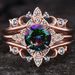 Sanjieins New Colorful Crystal Rose Gold Three Piece Set Ring For Women_ipsvogv.com