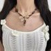 Bohemian Flower Wooden Braided Necklace Female New Chinese Ethnic Style Choker Clavicle Chain Retro Accessories_ipsvogv.com
