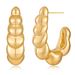 Hot Sale Real Gold Brass Electroplating Simple Design Personality Versatile Daily Earrings For Women_ipsvogv.com