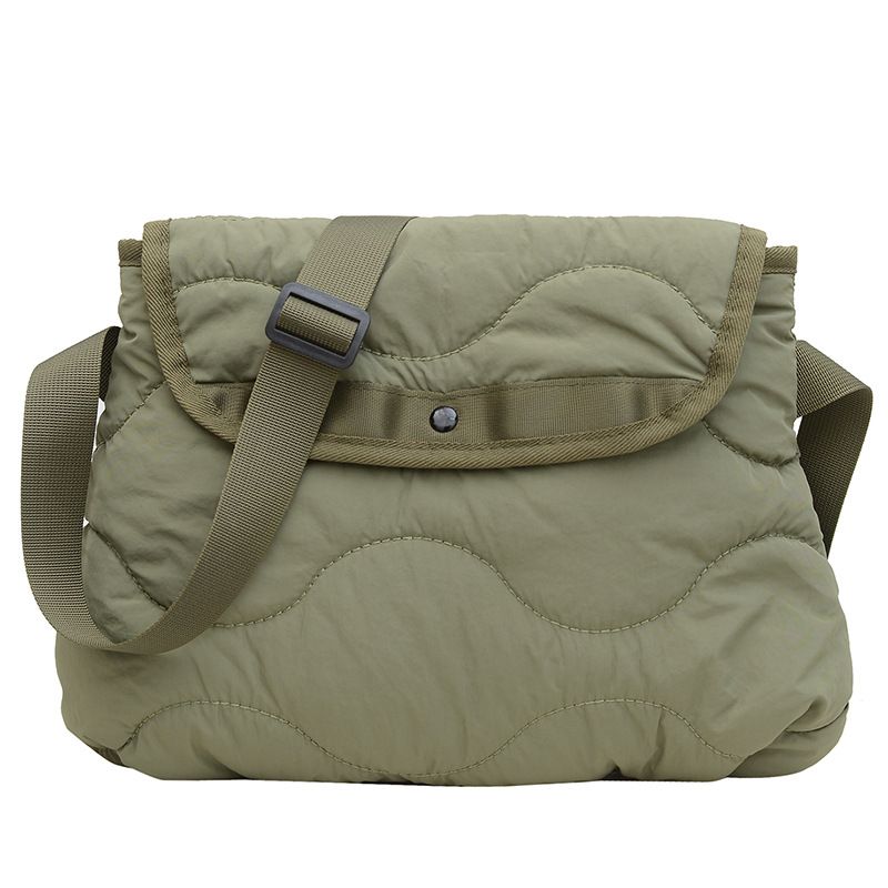 Women's Bag nylon wave quilting bag (L) rhombus shoulder messenger bag (large) casual_ipsvogv.com