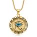 Ancient Egyptian Of Horus Jewelry Titanium Steel Gold Plated Blackened Eagle Head God Eye Pendant Necklace_ipsvogv.com