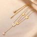 Sweet Fashionable Japanese And Korean Temperament, Smooth Butterfly Shell, Long Tassel Pearl Pendant, Double-layer_ipsvogv.com