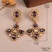 Vintage Earrings With Diamonds, Glass Tassel Earrings, Elegant French Court Style, High End_ipsvogv.com