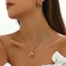 Forest Style Gemstone Necklace & Earrings Set | Korean College Jewelry | Inlaid Long Clavicle Chain For Women_ipsvogv.com