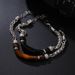 Natural For Men Trendy Fashion Personality Cool Titanium Steel Chain Spliced Tiger Eye Stone Men's Bracelet_ipsvogv.com