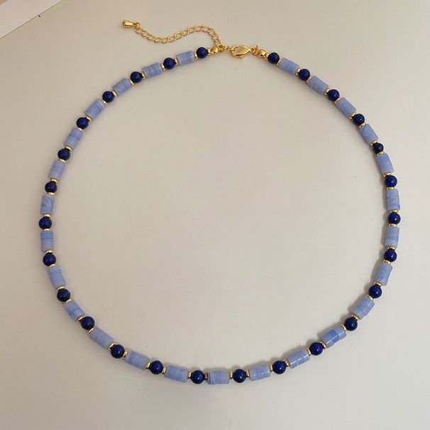 Fashionable, Light Luxury, Minimalist Lapis Lazuli Bead Necklace, Exquisite High-end In Spring And Summer, Natural Stone_ipsvogv.com