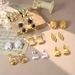Niche Medieval Geometric Simple Brushed Gold And Silver Earrings Silver Needles High End Non Fading Ins Fashion Earrings New_ipsvogv.com