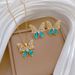 【 Titanium Steel 】 Necklace Earring Light Luxury Full Diamond Blue Bow Personalized Temperament Banquet Earrings Set_ipsvogv.com