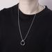 Three Ring Pendant With Interlocking Rings, Cool And Stylish Titanium Steel Necklace, Trendy Men's Accessory_ipsvogv.com