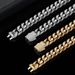 Men's Jewelry Zircon Spring Buckle Titanium Steel Necklace Jewelry Stainless Steel Cuban Chain Men's Hip Hop Necklace_ipsvogv.com