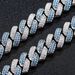 Necklace 14mm Bar Diamond Dense Cuban Chain Blue And White Zircon Men's Cuban Chain Hip Hop Necklace_ipsvogv.com