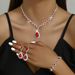 Women’s Jewelry Set Fashion Wedding Bridal Jewelry Set Necklace Earrings Bracelet Three Piece Set Full Diamond Flower Multi Color Set_ipsvogv.com