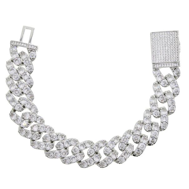Men's Jewelry 15mm Single Row Zircon Cuban Chain Men's Fashion Hip Hop Accessories Hip Hop Bracelet_ipsvogv.com