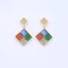 Geometric square, medieval, light luxury autumn and winter high-end feminine temperament, niche earrings, silver needles_ipsvogv.com