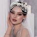 Elegant Handmade Bridal Headpiece With Pearls & Rhinestones - Adjustable Hairband For Weddings & Special Occasions Chain Headband Accessories_ipsvogv.com