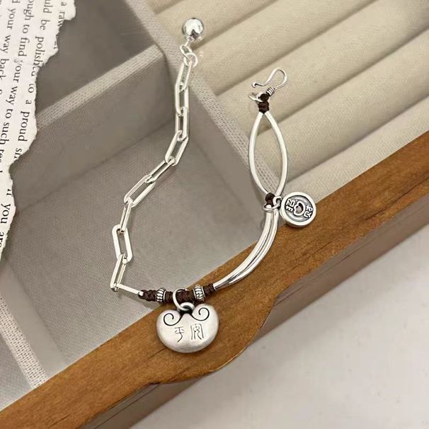 New Chinese Safety Lock Women's New Titanium Steel Splicing Bracelet, Simple, Fashionable, Versatile And Cool Style_ipsvogv.com