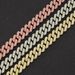 Hip hop trendy style inlaid men's cool colored diamond Cuban bracelet, and decorative accessories_ipsvogv.com