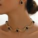 Gong Tingfeng Women's Earring Necklace Set with Light Luxury Inlay Design and High Grade Clavicle Chain_ipsvogv.com