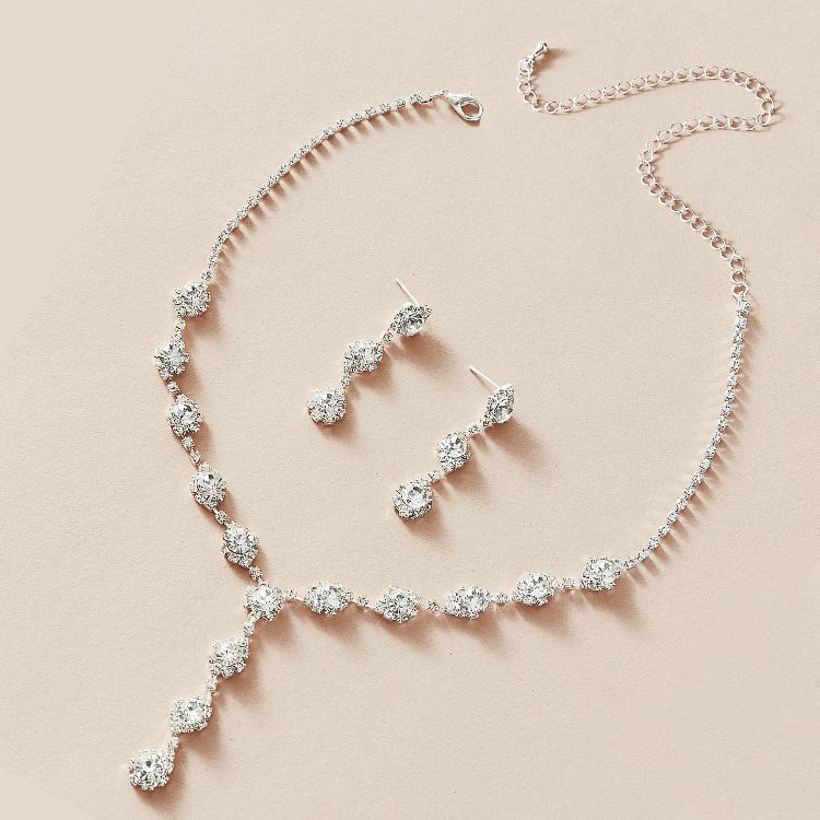 Minimalist Fashionable Women's Necklace With Rhinestones, Creative And Personalized Accessories For Outdoor Brides'_ipsvogv.com