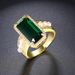 Fashion geometric large gemstone female ring inlaid with green stone plated with gold popular jewelry_ipsvogv.com