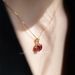 S Pure Silver Gold Plated Necklace Exquisite And Simple Versatile Style Pomegranate Red Zircon Pendant_ipsvogv.com