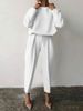 Women's loose solid color long-sleeved casual two-piece set_ipsvogv.com