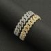 Cool alloy full diamond shaped Cuban bracelet bracelet, trendy nightclub punk exaggerated accessory_ipsvogv.com