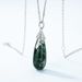 hot Collection Of Atmospheric Simple Water Drop Natural Water Grass Agate Necklace Pendant Female S925 Silver Inlaid Green Moss Necklace_ipsvogv.com