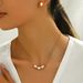 Geometric Light Luxury Necklace & Earrings Set | European & American Style | Round Electroplated Design For Women_ipsvogv.com