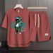 Men's Clothing 2024 Waffle Casual Summer Suit Men's Loose Teen Short sleeved T shirt Shorts Handsome Two piece Suit_ipsvogv.com