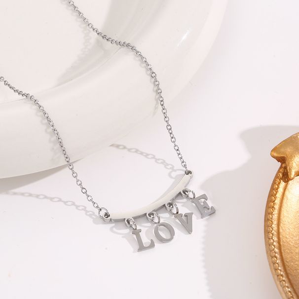 Hot selling Korean style full body titanium steel necklace LOVE titanium steel pendant, small and luxurious design,_ipsvogv.com