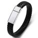 Men's DIY Engraved Leather Fashionable Bold Father's Day Stainless Steel Woven Bracelet Jewelry_ipsvogv.com
