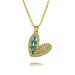 Pearl Turquoise Heart Necklace Female Temperament Versatile Inlaid Zircon Gold Plated Peach Heart Clavicle Chain Jewelry_ipsvogv.com