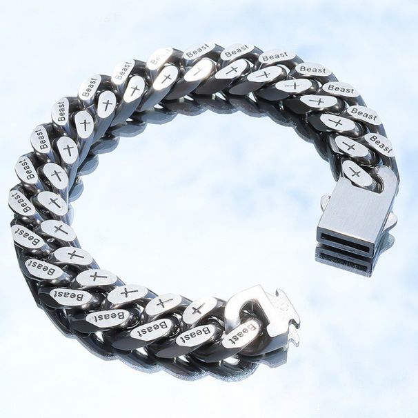 Titanium Steel Men's Ins Hip-Hop Trendy Minimalist Versatile Cuban Chain Bracelet_ipsvogv.com