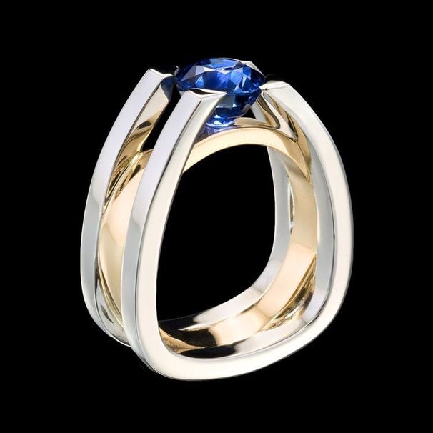 Sanjie's New Inlaid Blue Simulation Dual Color Ring_ipsvogv.com