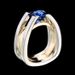 Sanjie's New Inlaid Blue Simulation Dual Color Ring_ipsvogv.com
