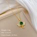 【 Titanium Steel 】 Green Elephant Trunk, Light Luxury Temperament, Gorgeous Full Diamond Necklace, Women's Versatile_ipsvogv.com