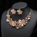 Exaggerated Necklace Earring Set Women's Fashion Alloy Chain Flower Bride Accessories_ipsvogv.com