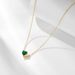 Women's Jewelry Emerald Heart Shaped Zircon Sterling Silver Necklace Niche Light Luxury High End Simple Versatile Clavicle Chain_ipsvogv.com
