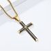 Stainless steel oil drip bevel cross necklace niche personality quality titanium steel pendant_ipsvogv.com