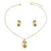 Ladies' jewelry set with inlaid winding design, long necklace pendant, versatile and niche earrings_ipsvogv.com