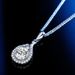 Women's Jewelry Moissanite Platinum Necklace Silver Water Drop Pendant 1 Carat Fashion Clavicle Necklace_ipsvogv.com