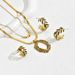 Fashionable and minimalist style ring, women's necklace, jewelry set, niche leaf drip oil design earrings, long chain_ipsvogv.com