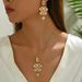 2024 New Style Women's Flower Necklace Earring Set with Rose Design, High Grade Earrings_ipsvogv.com